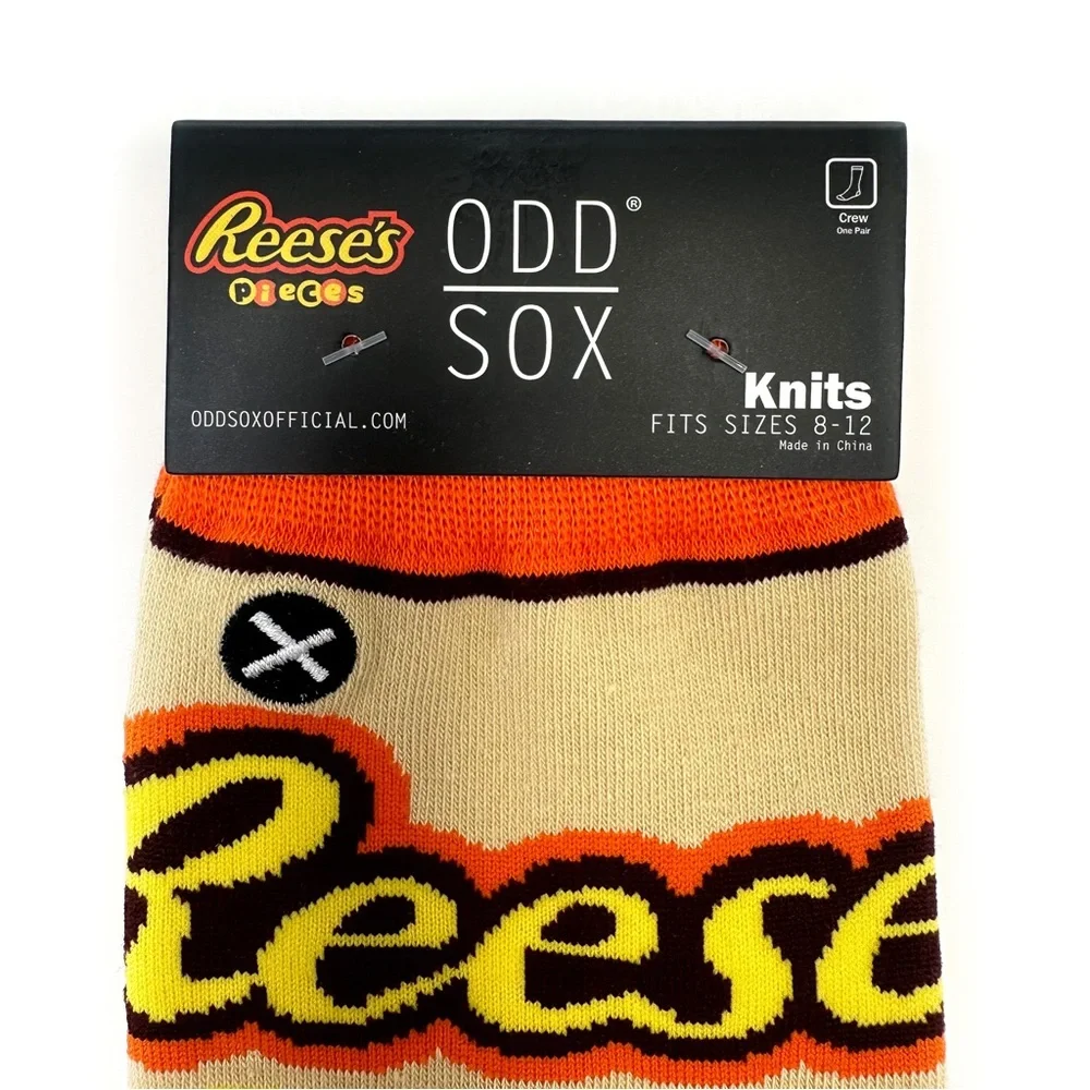 Odd Sox Reese’s Pieces Peanut Butter Candy Crew Socks Mens Womens Polka Dot Gift